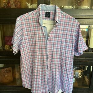 Tailorbyrd Pink and Blue Plaid Casual Shirt Button Down XL